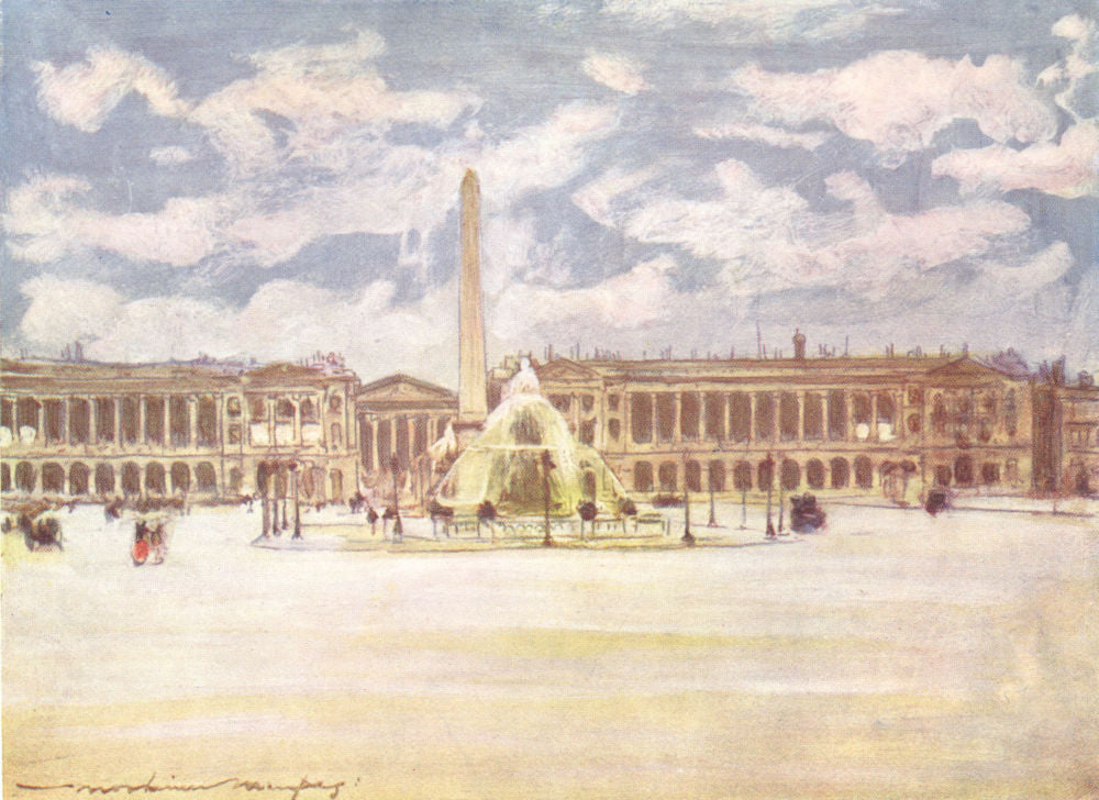 PARIS. Place de La Concorde 1909 old antique vintage print picture